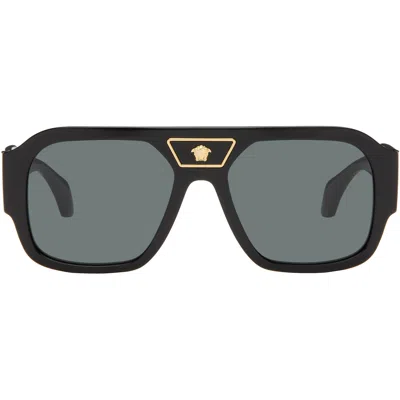 Versace Black Medusa Sunglasses In Orange