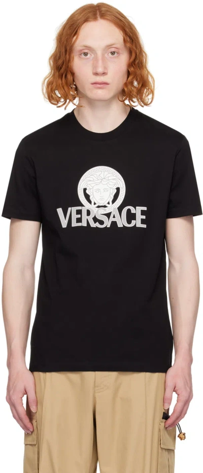 Versace Medusa Logo T-shirt In Black