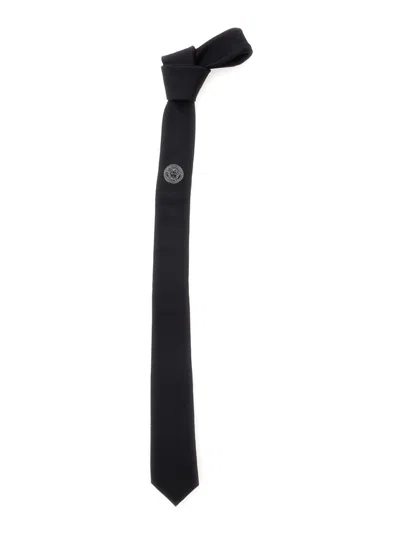 VERSACE BLACK MEDUSA TIE