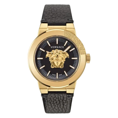 Pre-owned Versace Black Mens Analogue Watch Medusa Infinite Gent Ve7e00223