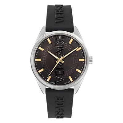 Pre-owned Versace Black Mens Analogue Watch V-vertical Ve3h00723