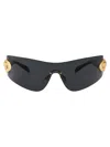 Versace Black Metal Sunglasses In Black