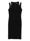 Versace Safety-pin Detail Midi Dress In Black