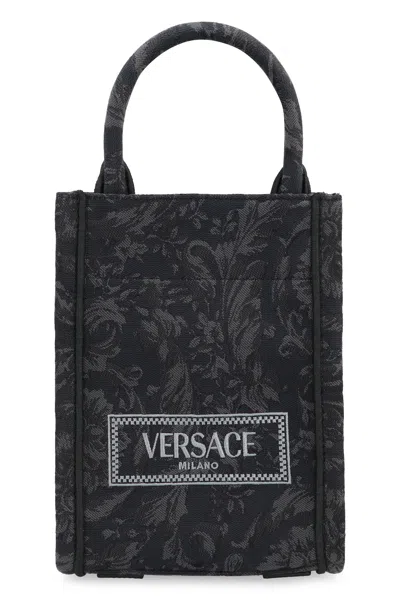 Versace Baroque Tote Handbag By  In Pink For Ss24 In Black