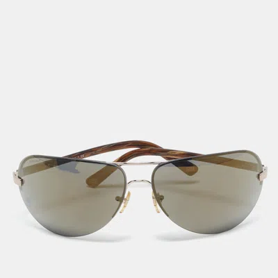 Pre-owned Versace Black Mod. 2117 Aviator Sunglasses