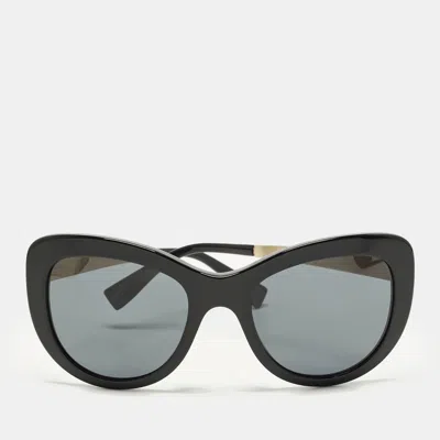 Versace Black Mod 4325 Medusa Cat Eye Sunglasses In Metallic