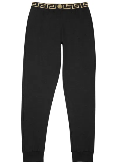 Versace Black Modal Blend Jogging Trousers In White