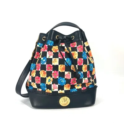 Pre-owned Versace Black Multi-color Pvc Shoulder Bag () In Black, Multi-color