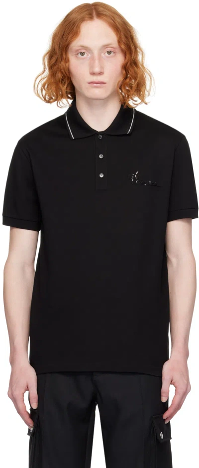 Versace Black Nautical Polo In 1b000-black