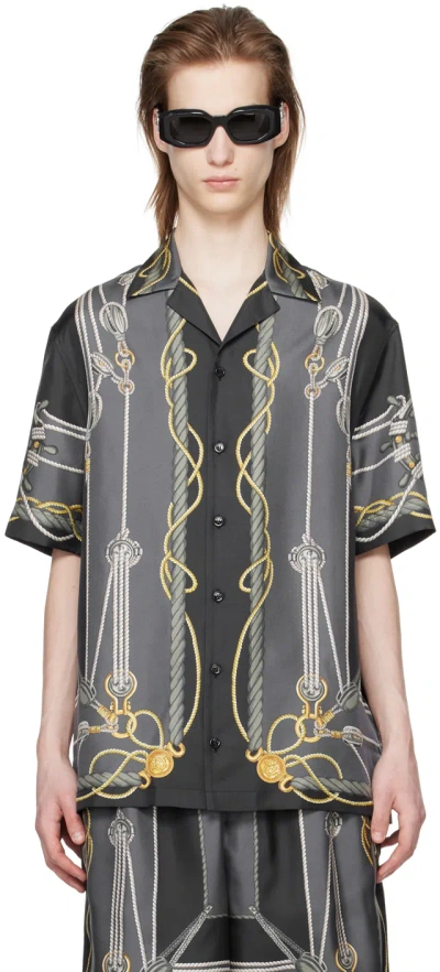 Versace Black Nautical Shirt In 5b000 Nero+oro