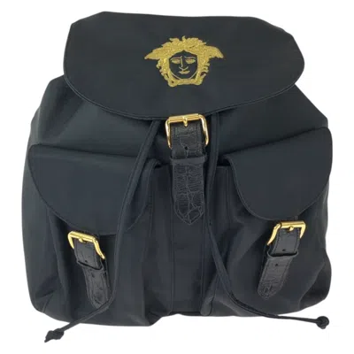 Pre-owned Versace Black Nylon Backpack ()