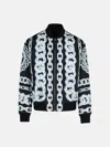 Versace Reversible Padded Printed Shell Bomber Jacket In Black