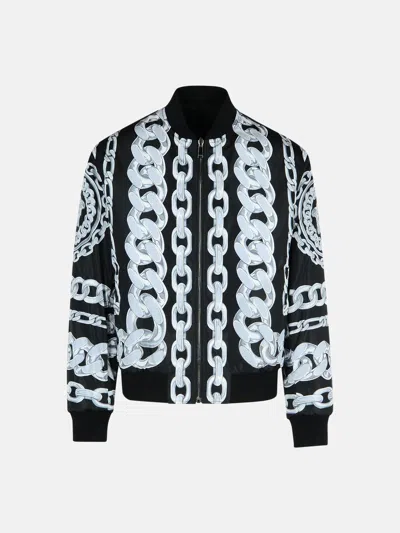 VERSACE BLACK NYLON BOMBER JACKET