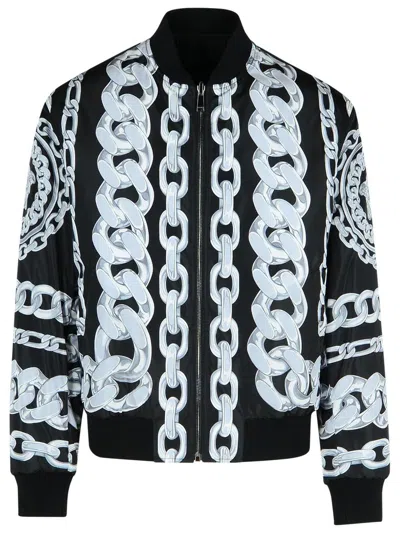 VERSACE VERSACE BLACK NYLON BOMBER JACKET