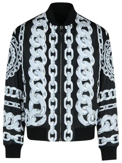 VERSACE VERSACE BLACK NYLON BOMBER JACKET