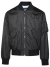 Versace Black Nylon Bomber Jacket In Black