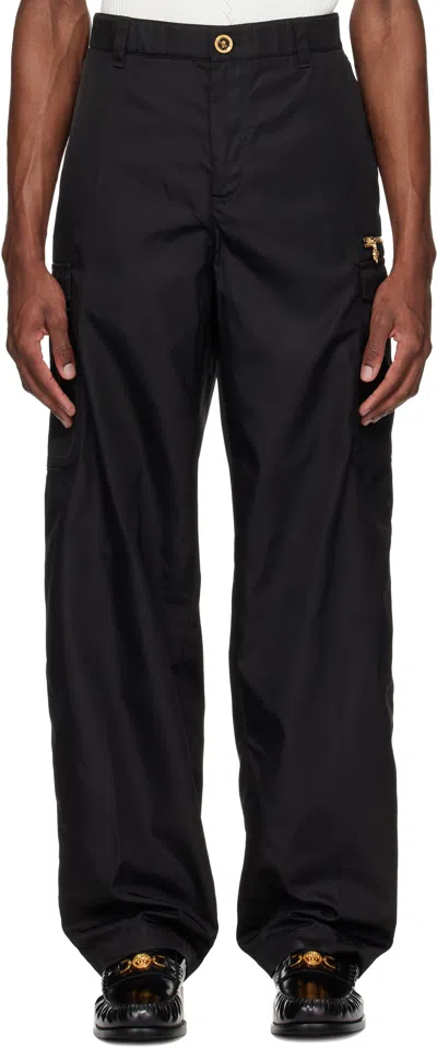 Versace Black Nylon Cargo Pants