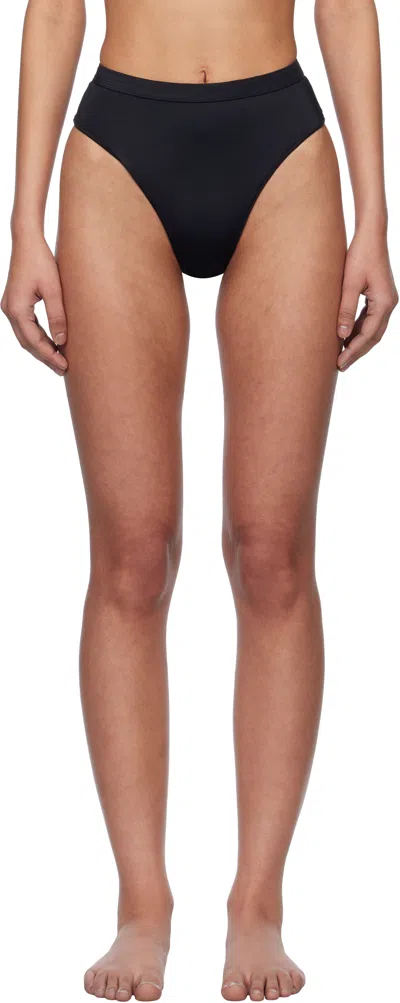 Versace Black Nylon Jersey Bikini Bottom In 1b000 Black