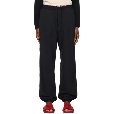 Versace Black Nylon Jogger Track Pants In 1b000-black