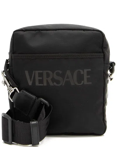 Versace Black Nylon Logo Messenger (authentic Pre-loved)