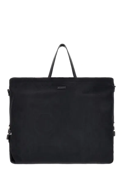 Versace Black Nylon Shopping Bag In 1b00e