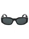 Versace Black Nylon Sunglasses In Green