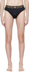 Versace Greca Border Swim Briefs In Black