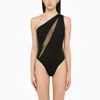 Versace Costume Intero Con Tagli In Black