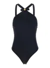 Versace Black One-piece Swimsuit With Medusa Head Detail