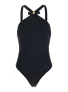 Versace Black One-piece Swimsuit With Medusa Head Detail In Tech Fabric Woman In Black