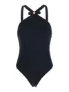 Versace Black One-piece Swimsuit With Medusa Head Detail In Tech Fabric Woman