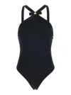 Versace Black One-piece Swimsuit With Medusa Head Detail In Tech Fabric Woman In Black