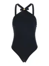 Versace Black One-piece Swimsuit With Medusa Head Detail In Tech Fabric Woman In Black