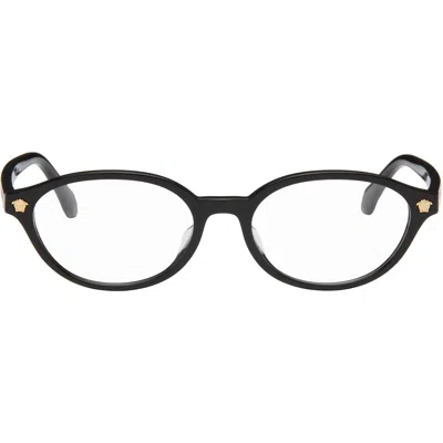 Versace Black Oval Glasses In Gb1