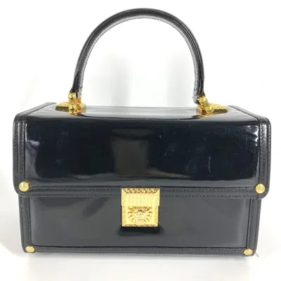 Pre-owned Versace Black Patent Leather Handbag Vanity Bag ()