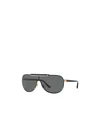 Versace Black Pilot Sunglasses In Gray