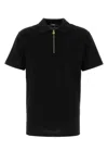 Versace Medusa Biggie Zip Polo T-shirt In Black