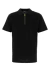 Versace Black Piquet Polo Shirt In Black