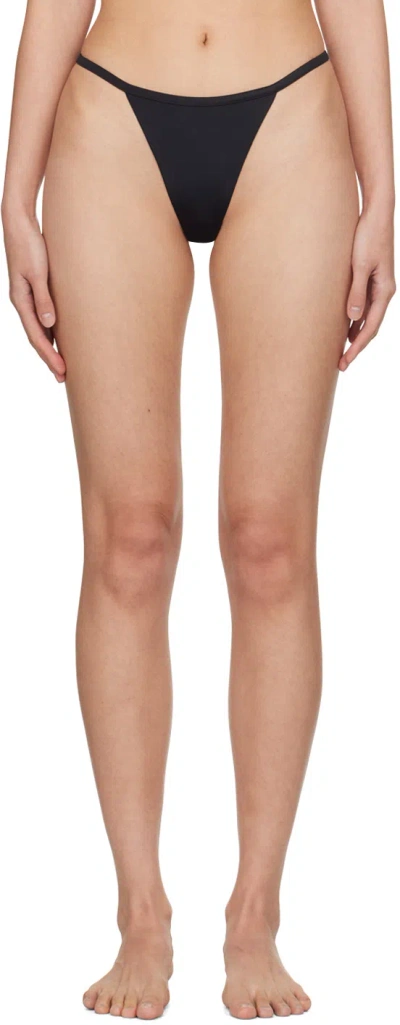 Versace Black Plaque Bikini Bottom In 1b000-black