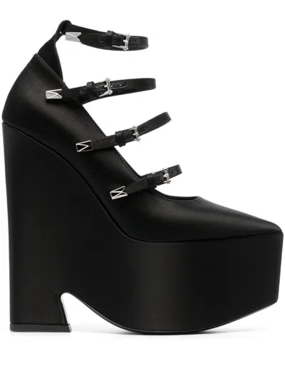 VERSACE WOMEN BLACK POINTED TOE PUMPS, 7.5 LUXURY PUMPS & HEELS FOR WOMEN DARVEYS