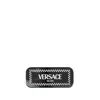 Versace Black Pvc Hair Clip With Sparkling Embellishments In Black