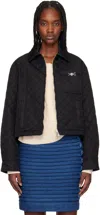 Versace Black Quilted Jacket In 1b000-black