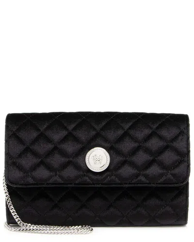 Versace Black Quilted Velvet Medusa Wallet On Chain (authentic Pre-loved)