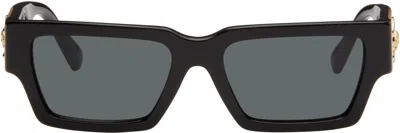 Versace Black Rectangle Acetate Sunglasses In Gb1/87 Black