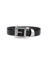 Versace Black Rectangular Buckle Leather Belt In Pink