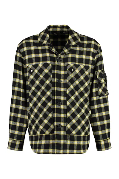 VERSACE BLACK RELAXED CHECKS SHIRT