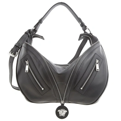 Versace Medium Hobo Tote In Black