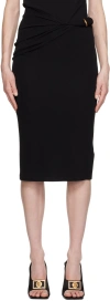 Versace Rolled High-rise Midi Skirt In 1b000 Black