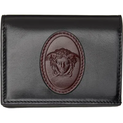 Versace Black Roomy Leather Wallet