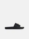 Versace Black Rubber Slippers In Black
